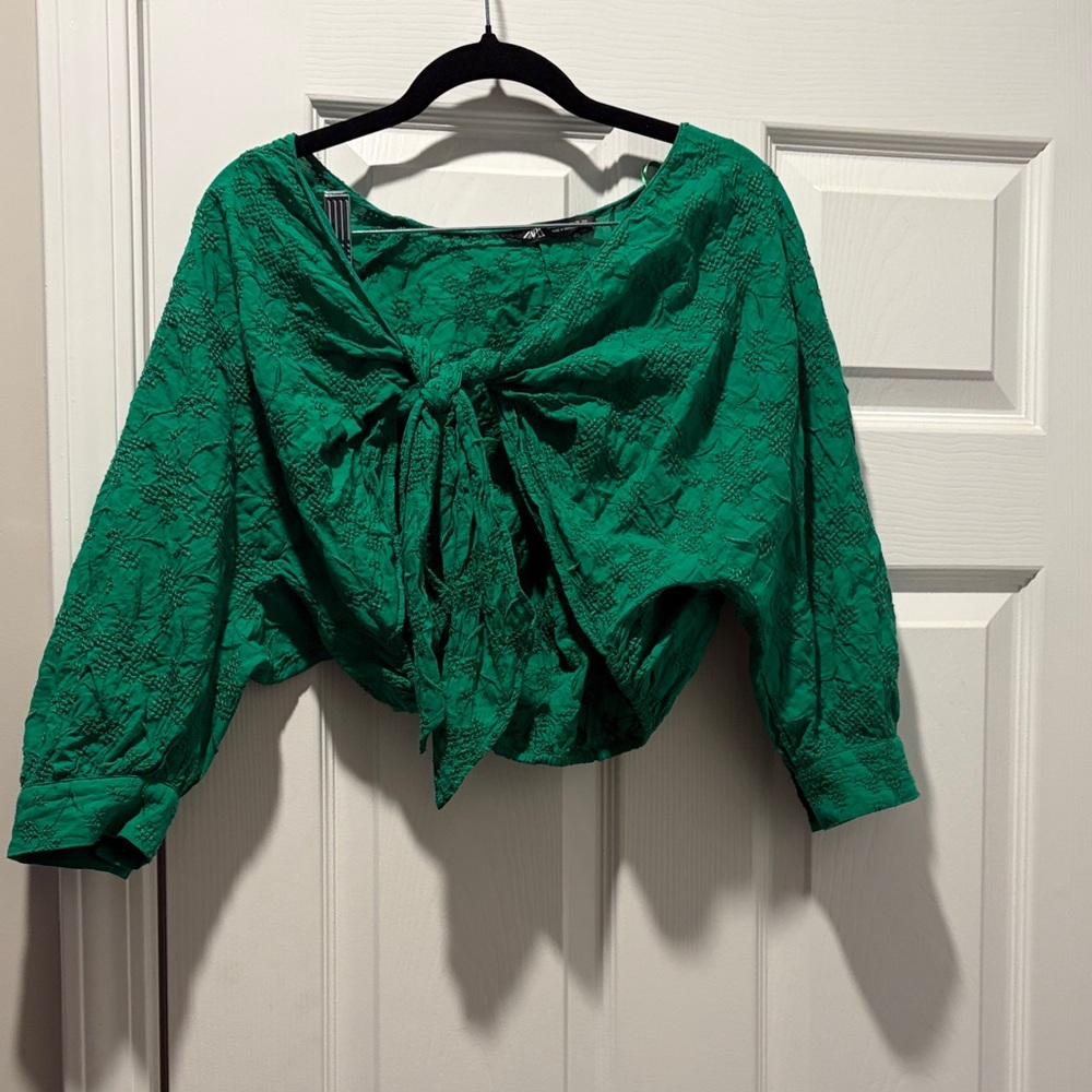 Zara Emerald Green Lace Blouse